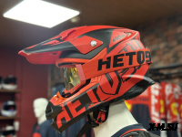 Шлем кроссовый HETOSHI OF836 EXOSS CROSS PRO MX289 цв.Красный с черными вставками Матовый р.S